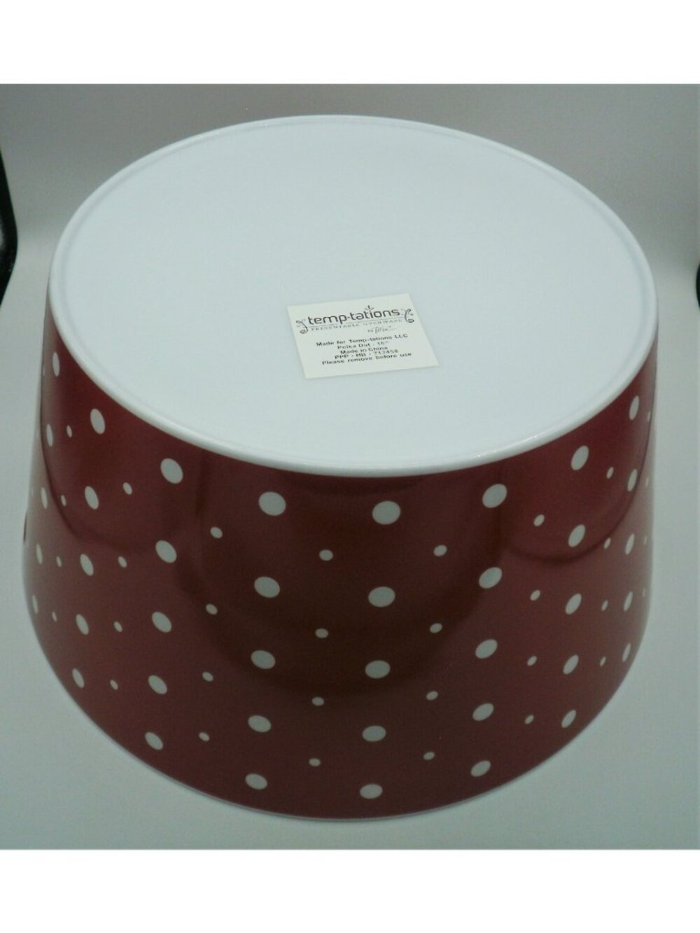 Temptations by Tara Melamine Beverage Tote Red Polka Dot PPP-HB-712458 - Picture 4 of 4
